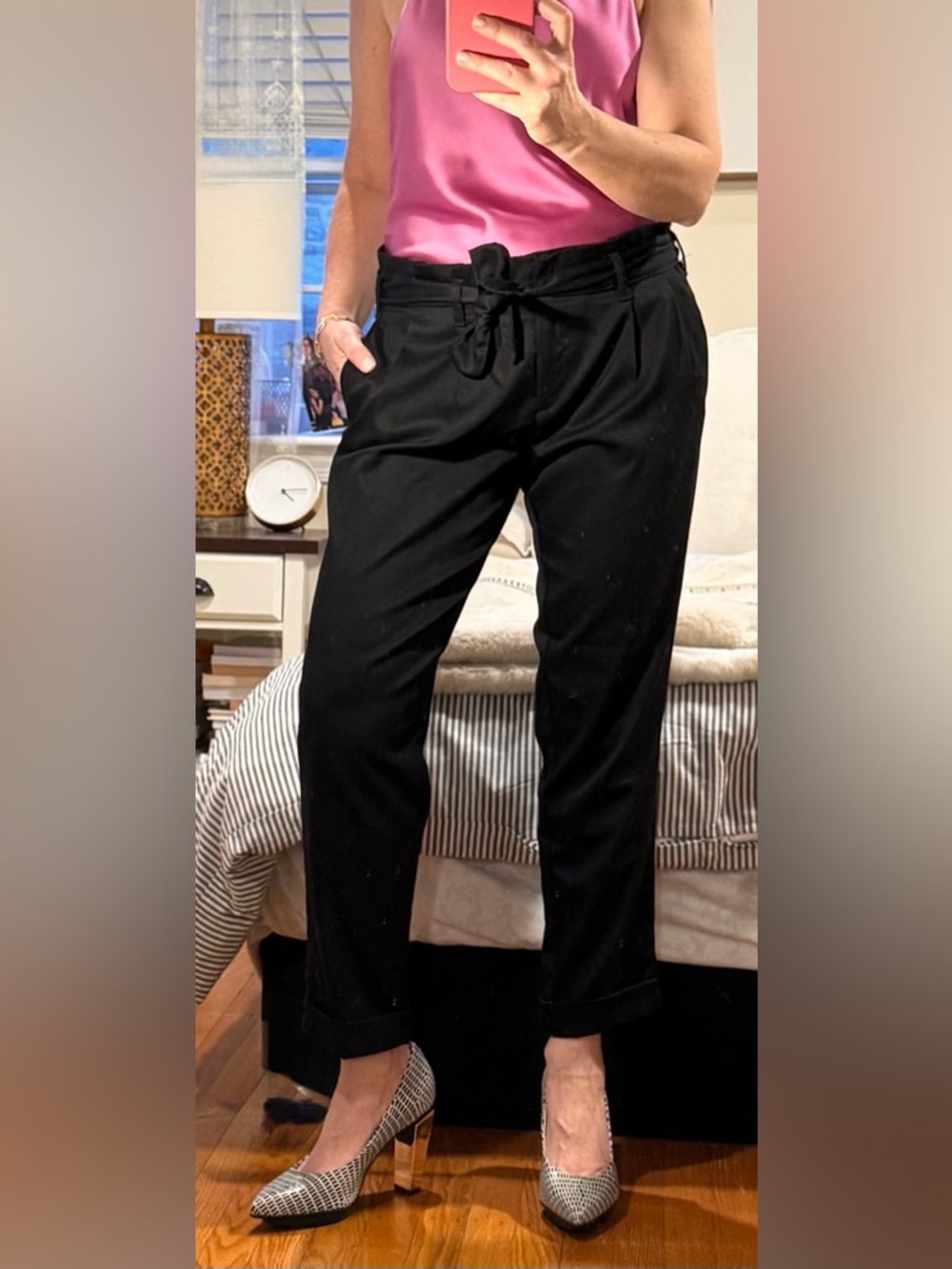 ✨4+ 50% OFF| Blush Black Paperbag Waist Men’s Pants with Tie